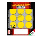 Etichette adesive tonde - in carta - permanenti - diametro 34 mm - 12 et/fg - 10 fogli - giallo - Markin