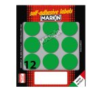 Etichette adesive tonde - in carta - permanenti - diametro 34 mm - 12 et/fg - 10 fogli - verde - Markin