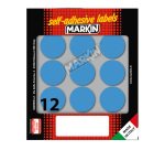 Etichette adesive tonde - in carta - permanenti - diametro 34 mm - 12 et/fg - 10 fogli - blu - Markin