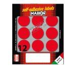Etichette adesive tonde - in carta - permanenti - diametro 34 mm - 12 et/fg - 10 fogli - rosso - Markin