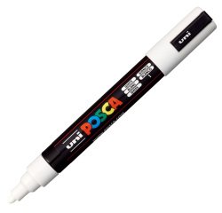 Uni-Ball PC-5M marker Bullet tip White