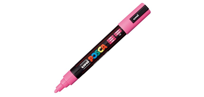 Marcatore a base d'acqua Uni Posca PC5M  - punta tonda media da 1,8mm a 2,5mm - rosa - Uni Mitsubishi