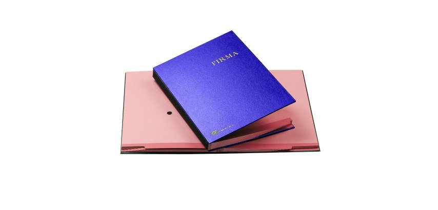 Libro firma - 14 intercalari rinforzati - 24x34 cm - blu - Fraschini