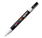 Marcatore a base d'acqua Uni Posca PC3M  - punta fine da 0,9mm a 1,3mm - bianco - Uni Mitsubishi