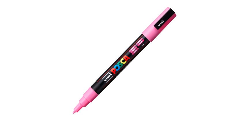 Marcatore a base d'acqua Uni Posca PC3M  - punta fine da 0,9mm a 1,3mm - rosa - Uni Mitsubishi