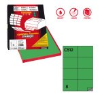 Etichette adesive C/512 - in carta - permanenti - 105 x 74,25 mm - 8 et/fg - 100 fogli - verde - Markin