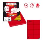 Etichette adesive C/512 - in carta - permanenti - 105 x 74,25 mm - 8 et/fg - 100 fogli  - rosso - Markin
