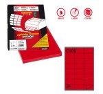 Etichette adesive C/500 - in carta - permanenti - 70 x 36 mm - 24 et/fg - 100 fogli - rosso - Markin