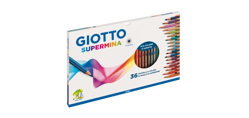 Pastello Supermina - mina 3,8 mm - colori assortiti - Giotto - astuccio 36 pezzi