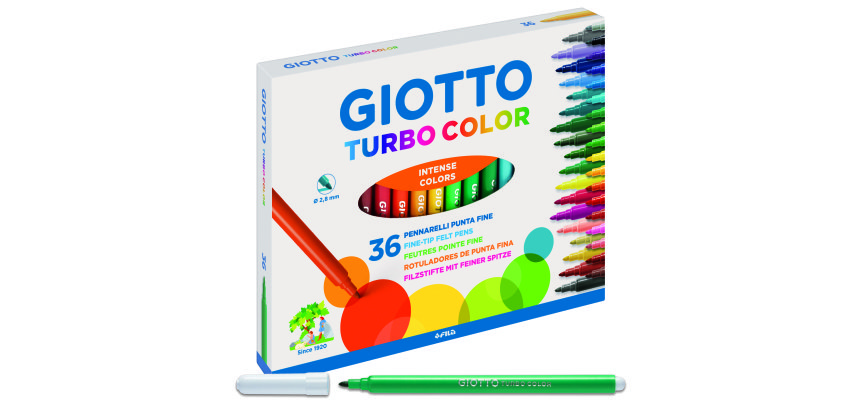 Pennarelli Turbo Color - punta ø2,8mm - colori assortiti - Giotto - astuccio 36 pezzi