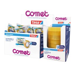 Nastro adesivo - 10 m x 1,5 cm - cellophane - trasparente - Comet