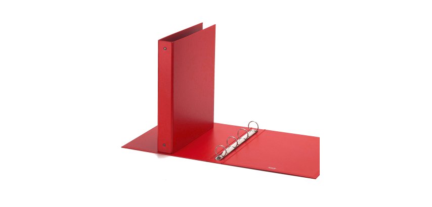 Raccoglitore Europa - 22 x 30 cm - 4 anelli tondi 30 mm - dorso 4 cm - rosso - Favorit