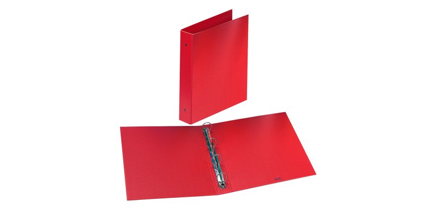 Raccoglitore Europa - 22 x 30 cm - 4 anelli tondi 50 mm - dorso 6 cm - rosso - Favorit