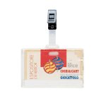 Portanome con clip in plastica - 9 x 6 cm - Favorit