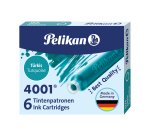Cartucce inchiostro 4001 (TP/6) -  lunghezza 39mm - turchese - Pelikan - scatola 6 cartucce