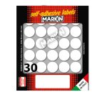 Etichette adesive tonde - in carta - permanenti - diametro 22 mm - 30 et/fg - 10 fogli - bianco - Markin