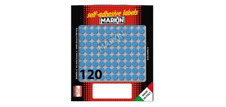 Etichette adesive tonde - in carta - permanenti - diametro 10 mm - 120 et/fg - 10 fogli - blu - Markin