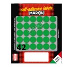 Etichette adesive tonde - in carta - permanenti - diametro 18 mm - 42 et/fg - 10 fogli - verde - Markin