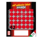 Etichette adesive tonde - in carta - permanenti - diametro 18 mm - 42 et/fg - 10 fogli - rosso - Markin