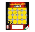 Etichette adesive tonde - in carta - permanenti - diametro 27 mm - 20 et/fg - 10 fogli - giallo - Markin