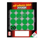 Etichette adesive tonde - in carta - permanenti - diametro 27 mm - 20 et/fg - 10 fogli - verde - Markin