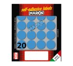 Etichette adesive tonde - in carta - permanenti - diametro 27 mm - 20 et/fg - 10 fogli - blu - Markin