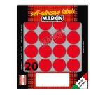 Etichette adesive tonde - in carta - permanenti - diametro 27 mm - 20 et/fg - 10 fogli - rosso - Markin