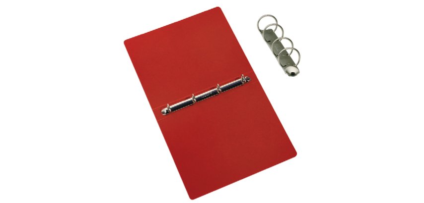 Raccoglitore Presspan - A4 - 4 anelli 25 mm - dorso 4 cm - rosso - Cartotecnica del Garda