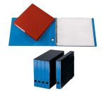 Portatabulati ad anelli - senza custodia (singolo) - dorso 5 cm - 31,5x42 cm - azzurro - Cartotecnica del Garda