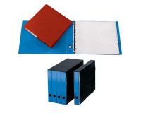 Portatabulati ad anelli - senza custodia (singolo) - dorso 5 cm - 31,5x42 cm - azzurro - Cartotecnica del Garda