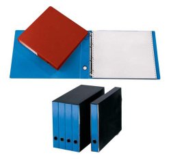 Portatabulati ad anelli - senza custodia (singolo) - dorso 5 cm - 31,5x42 cm - azzurro - Cartotecnica del Garda