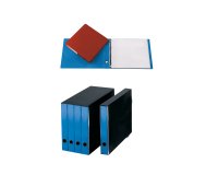 Portatabulati ad anelli - con custodia (singolo) - dorso 5 cm - 31,5x42 cm - azzurro - Cartotecnica del Garda