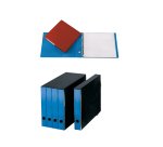 Gruppo 4 portatabulati - ad anelli - dorso 5 cm - 31,5x42 cm - azzurro - Cartotecnica del Garda