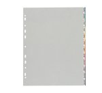 Separatore - 12 tacche personalizzabili - PP - 22x30 cm - grigio - Favorit