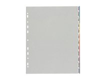 Separatore - 12 tacche personalizzabili - PP - 22x30 cm - grigio - Favorit