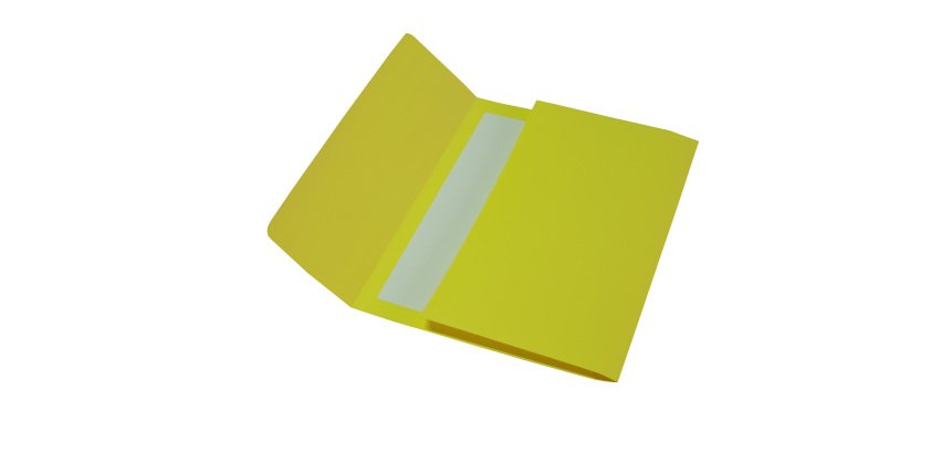 Cartelline a busta - 200 gr - 26 x 34 cm - cartoncino bristol - giallo - Cartotecnica del Garda - conf. 25 pezzi