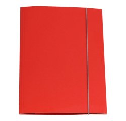 Cartellina con elastico - cartone plastificato - 3 lembi - 25x34 cm - rosso - Cartotecnica del Garda