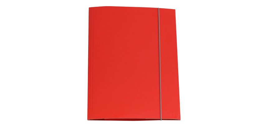 Cartella 3 lembi con elastico - A4 - dorso variabile - cartone plastificato - rosso - Cartotecnica del Garda