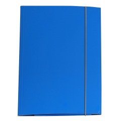 Cartella 3 lembi con elastico - A4 - dorso variabile - cartone plastificato - azzurro - Cartotecnica del Garda