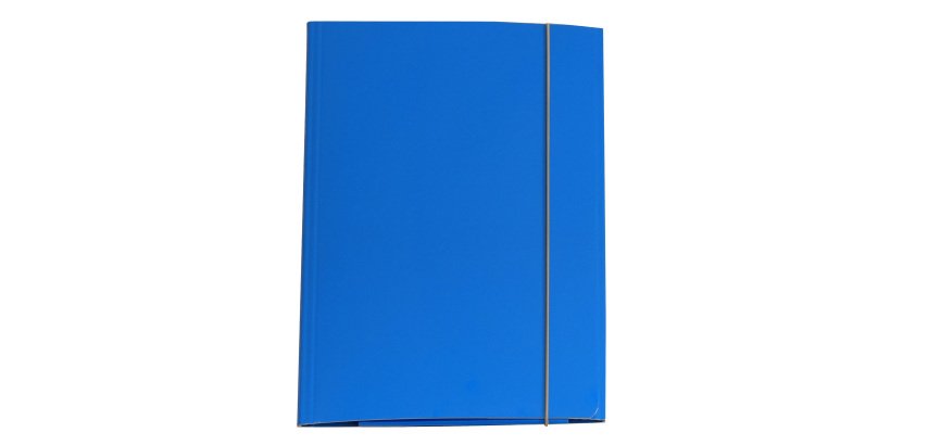 Cartella 3 lembi con elastico - A4 - dorso variabile - cartone plastificato - azzurro - Cartotecnica del Garda