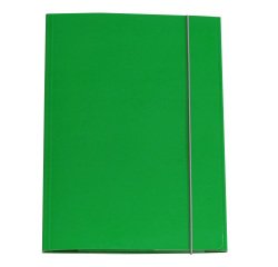 Cartella 3 lembi con elastico - A4 - dorso variabile - cartone plastificato - verde - Cartotecnica del Garda
