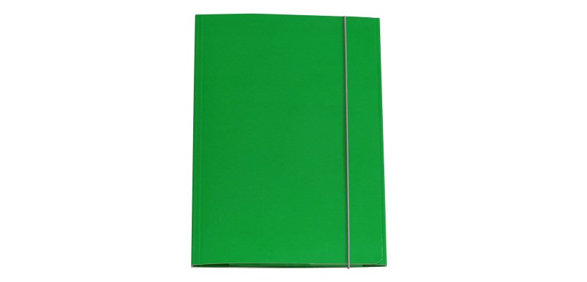 Cartella 3 lembi con elastico - A4 - dorso variabile - cartone plastificato - verde - Cartotecnica del Garda