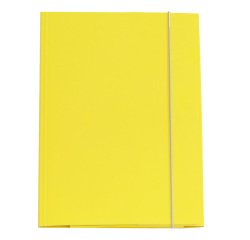 Cartella 3 lembi con elastico - A4 - dorso variabile - cartone plastificato - giallo - Cartotecnica del Garda