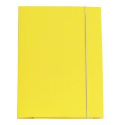 Cartellina con elastico - cartone plastificato - 3 lembi - 25x34 cm - giallo - Cartotecnica del Garda