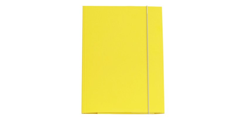 Cartella 3 lembi con elastico - A4 - dorso variabile - cartone plastificato - giallo - Cartotecnica del Garda