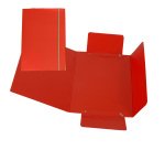 Cartella 3 lembi con elastico - A5 - dorso variabile - cartone plastificato - rosso - Cartotecnica del Garda