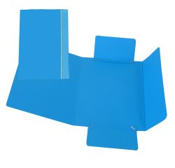 Cartella 3 lembi con elastico - A5 - dorso variabile - cartone plastificato - azzurro - Cartotecnica del Garda