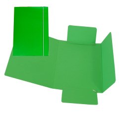 Cartella 3 lembi con elastico - A5 - dorso variabile - cartone plastificato - verde - Cartotecnica del Garda