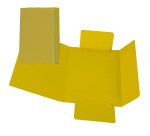 Cartella 3 lembi con elastico - A5 - dorso variabile - cartone plastificato - giallo - Cartotecnica del Garda