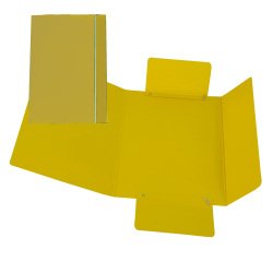 Cartellina con elastico - cartone plastificato - 3 lembi - 17x25 cm - giallo - Cartotecnica del Garda